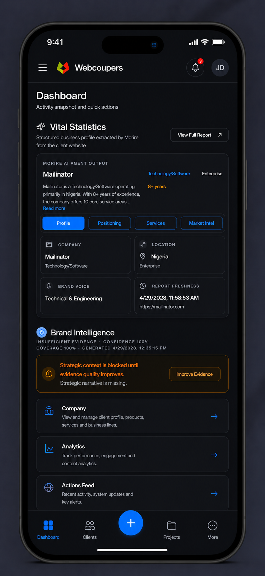 mobile app interface